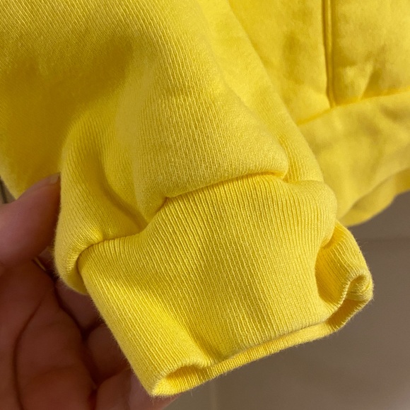 Madhappy Bright Yellow Pullover Hoodie with Small Patch - Picture 5 of 8